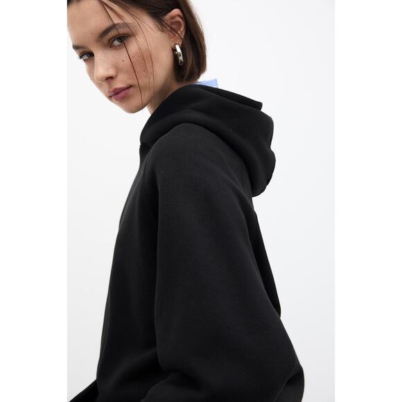PULL&BEAR Basic Womens Oversized Hooded Sweatshirt Without Sting - X - Picture 5 of 7